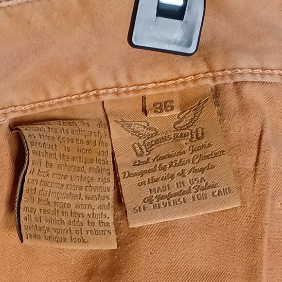 Robin's Jean Pants Mens 36 Apricot Velvet Slim Straight Casual HipHop Streetwear - Picture 14 of 14